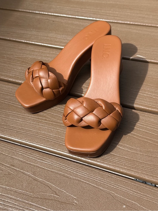 INC International Concepts Shoes - INC International Concepts Tan Braided Slide Mules